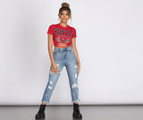 Hustle Squad Slashed Crop Top