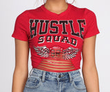 Hustle Squad Slashed Crop Top