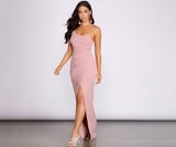 Iris One Shoulder Crepe Dress