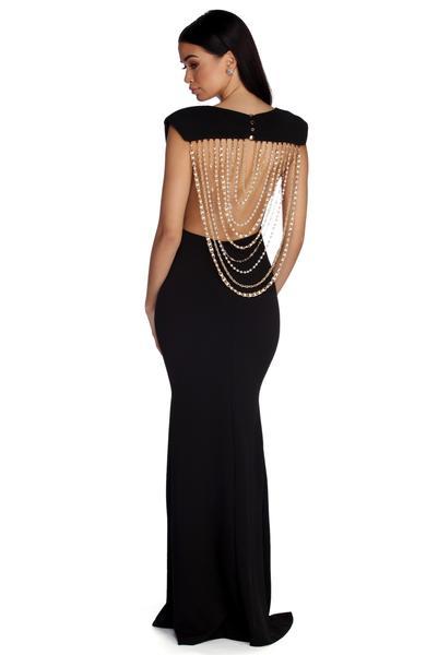 Jada Formal Draped Pearl Dress