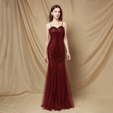 Jerry sling-mesh fishtail dress