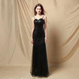 Jerry sling-mesh fishtail dress