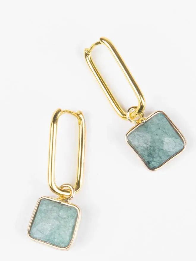 Candy Party Gold Geometric Earrings-curvy-faja