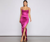 Lola High Slit Satin Dress 2