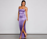 Lola High Slit Satin Dress 2