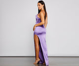 Lola High Slit Satin Dress 2