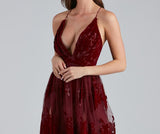 Morgan Formal Flocked Velvet Dress