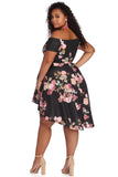 Plus Spring Into Floral Skater Dress