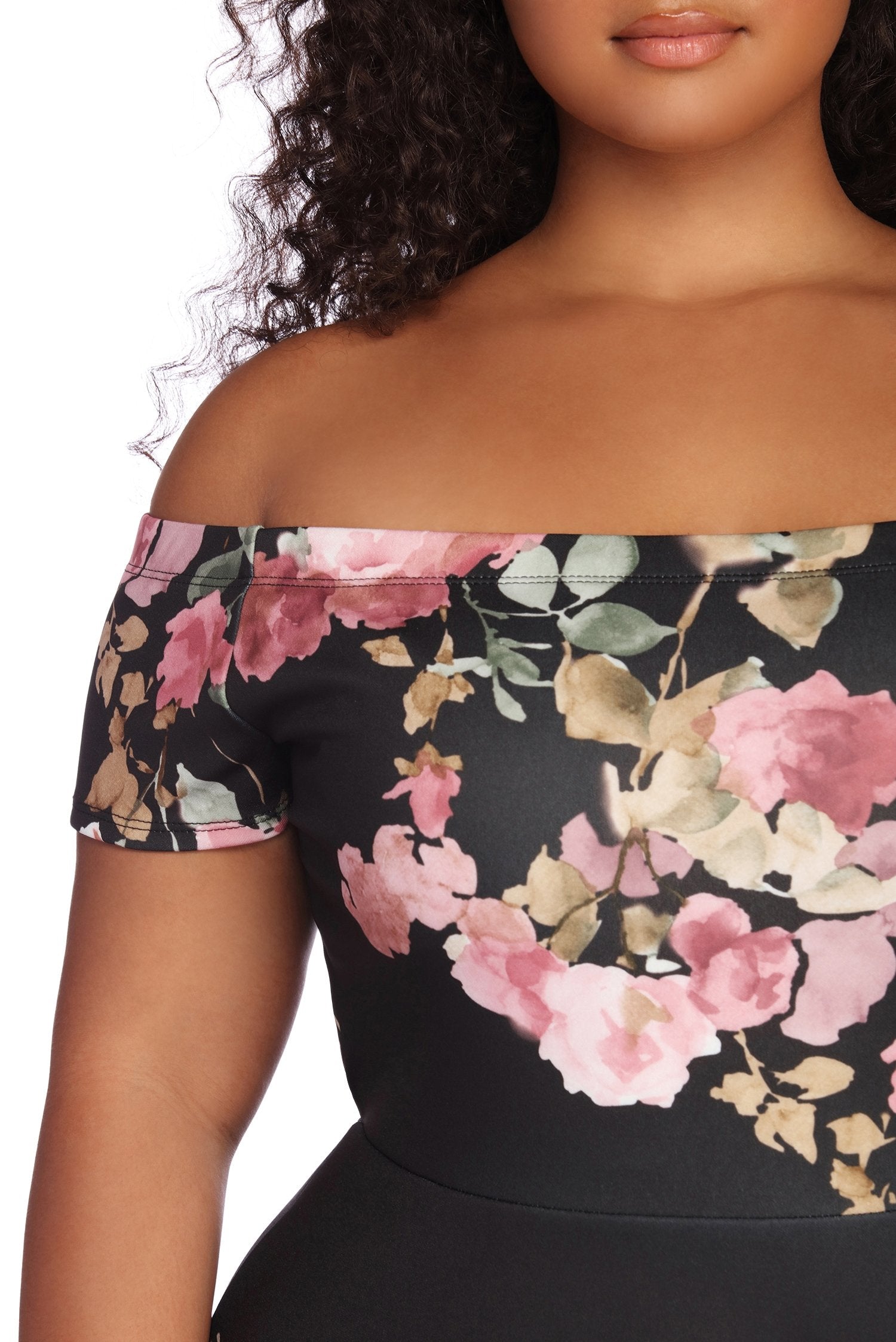 Plus Spring Into Floral Skater Dress