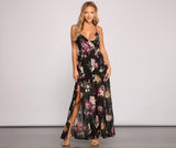 Maxikleid aus Netzstoff mit Blumenmuster