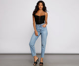 Ruched Ruffle Lace-Up Bodysuit