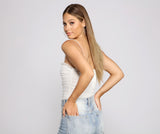 Ruched Ruffle Lace-Up Bodysuit