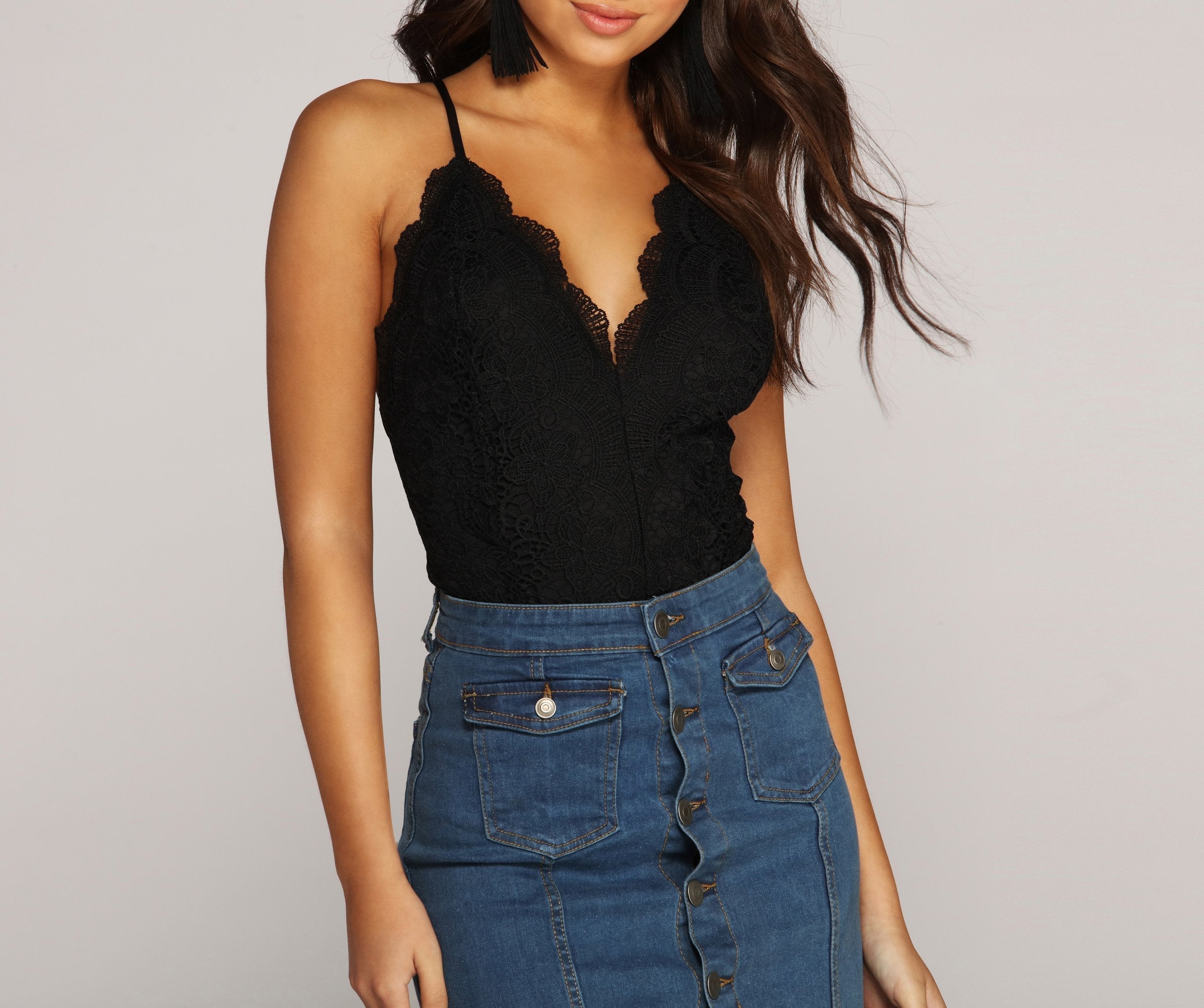 Scalloped Lace Bodysuit