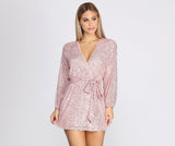 Sequin Dreams Wrap Mini Dress