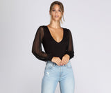 Transparenter Langarm-Bodysuit „Bet“