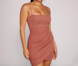 Shine On Ruched Glitter Mini Dress