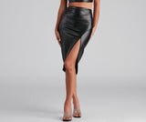 Sleek Stunner High-Slit Midi Skirt