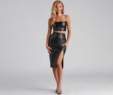 Sleek Stunner High-Slit Midi Skirt