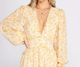 Spring Fling Floral Chiffon Ruffle Dress
