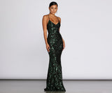 Taisia Formal Sequin Scroll Dress