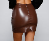 That's A Wrap Faux Leather Mini Skirt