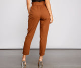 Trendy And Tapered High Waist Paperbag Pants