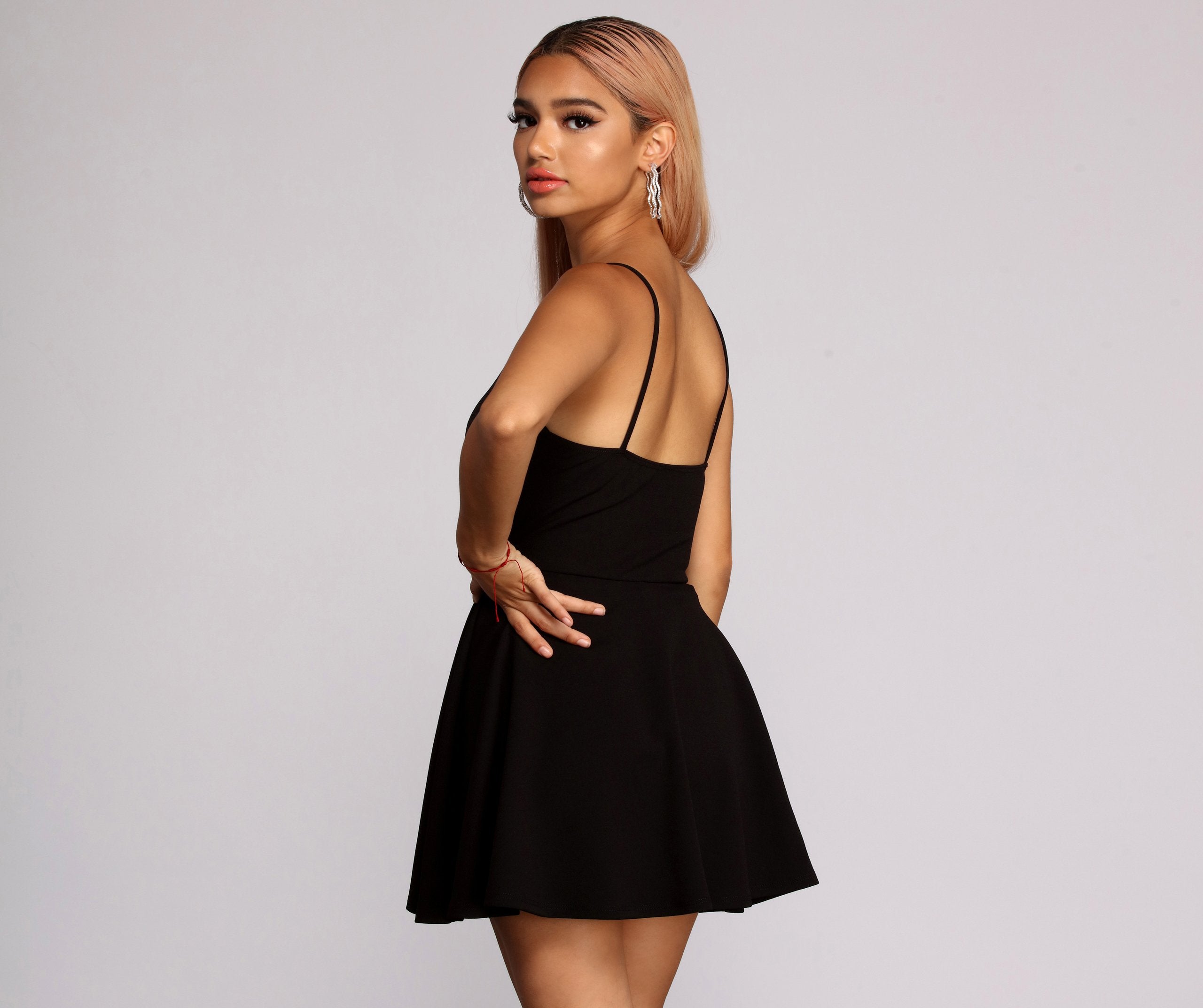 Trendy Twist Front Skater Romper