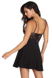 Two Tone Lace Skater Dress