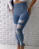 Ripped Skinny Stretch Jeans