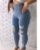 Ripped Skinny Stretch Jeans