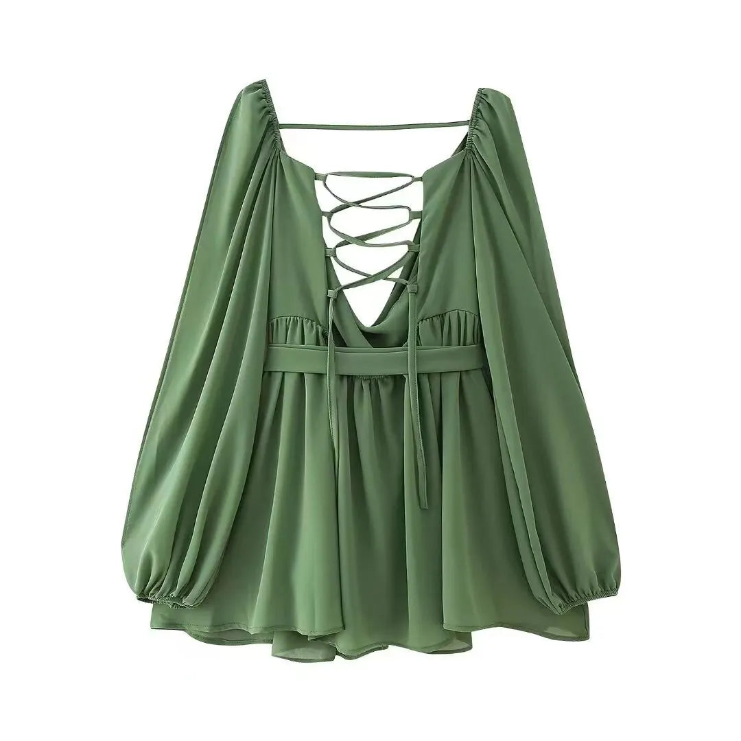 Mesh Wrap Mini Dress