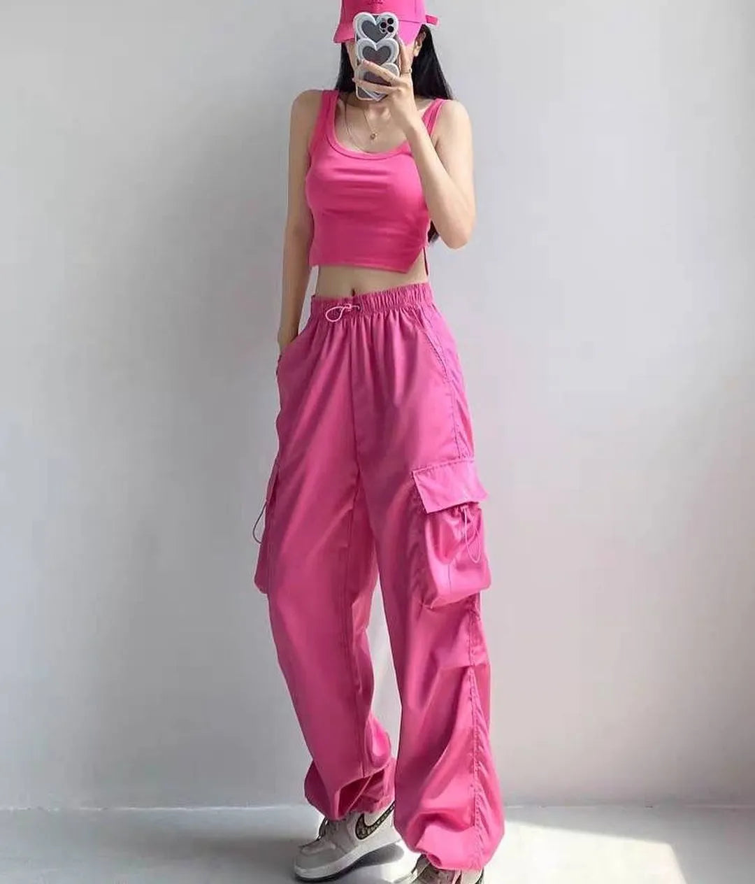 Drawstring Waist Cargo Pants