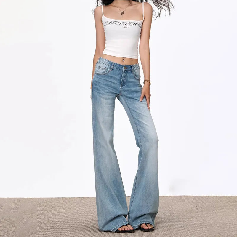 Light Wash Vintage Low Rise Flare Jeans