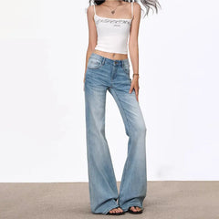 Light Wash Vintage Low Rise Flare Jeans