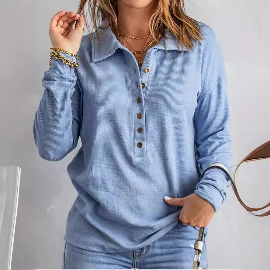 Waffle Knit Henley Top
