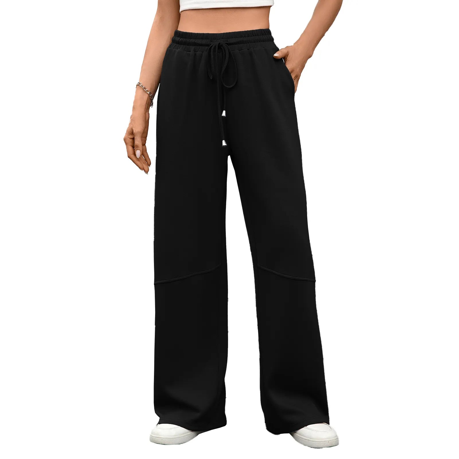 Drawstring Wide Leg Sweatpants