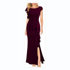 Ruffle Accent Bodycon Midi Dress