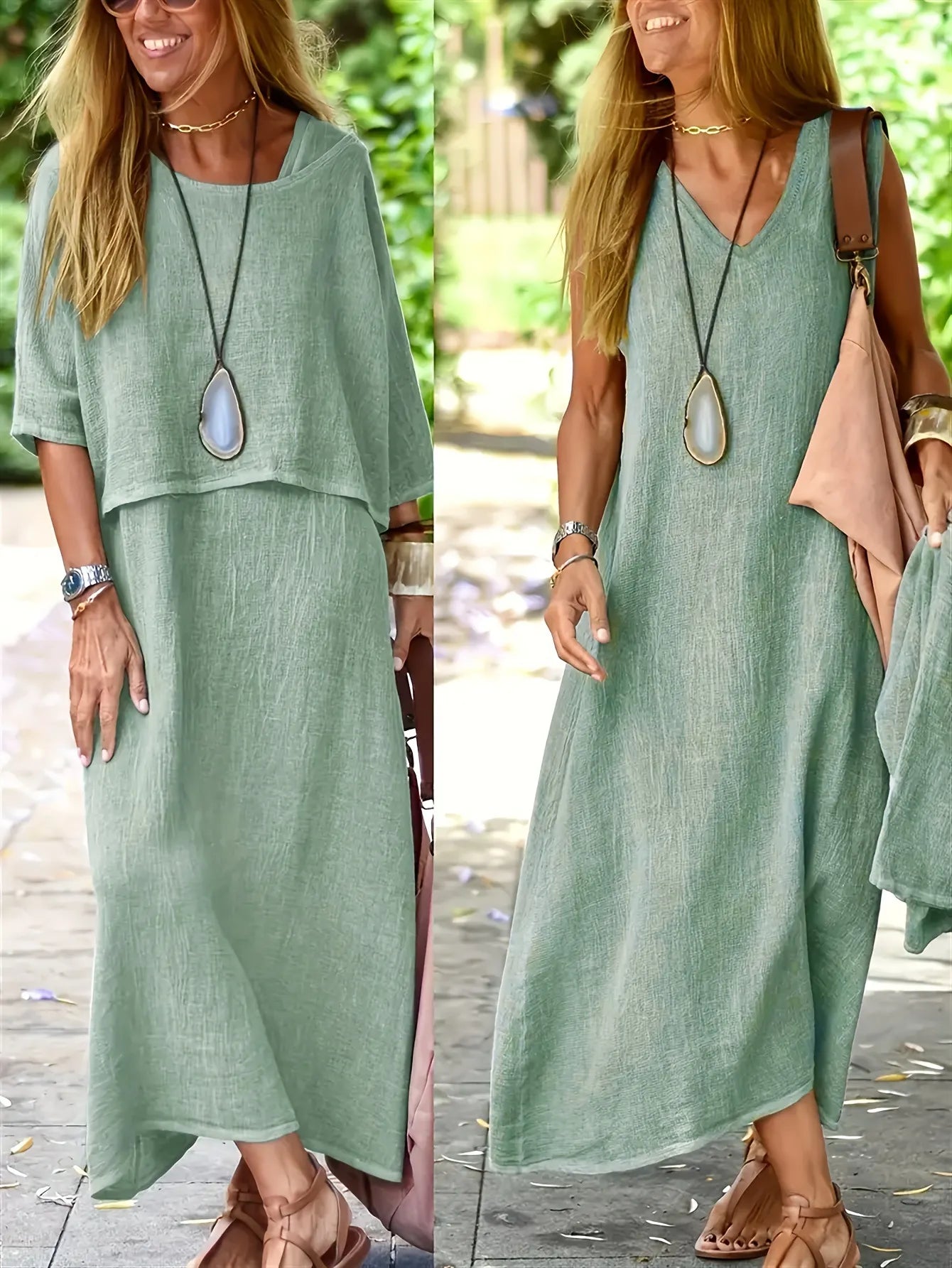 Maxi Dress Elegant Two-Piece Set