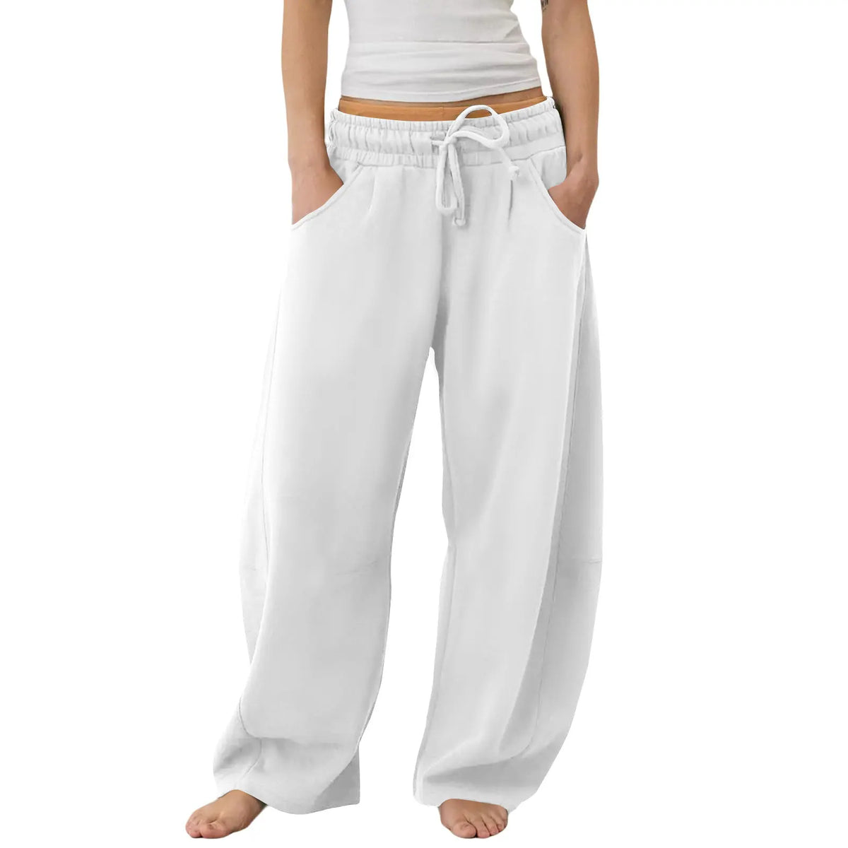 Mid Waist Drawstring Loose Sweatpants