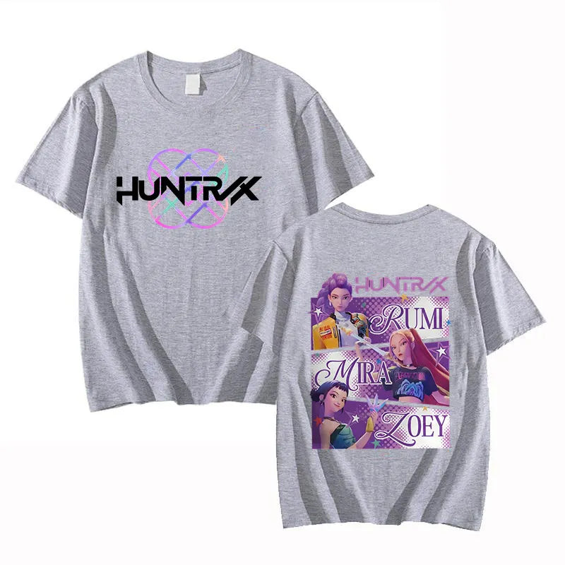 Anime Cartoon Double Sided Print Round Neck Short Sleeve Modal Oversized T-Shirt