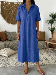 Linen Blend Shirt Dress