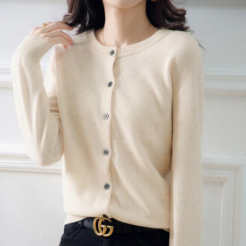 Crew Neck Button Down Sweater