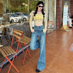 High Waist Micro Stretch Vintage Flare Denim Jeans