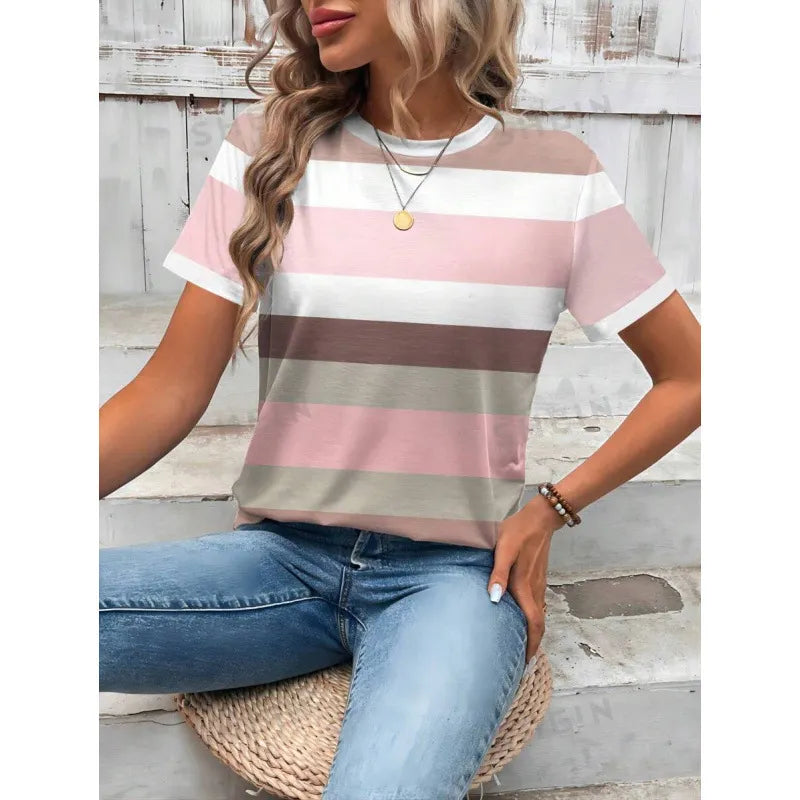 Halloween Western Cowboy Cactus Print Crew Neck Short Sleeve T‑Shirt