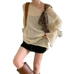 Long Sleeve Loose Oversized Casual Knitted Top