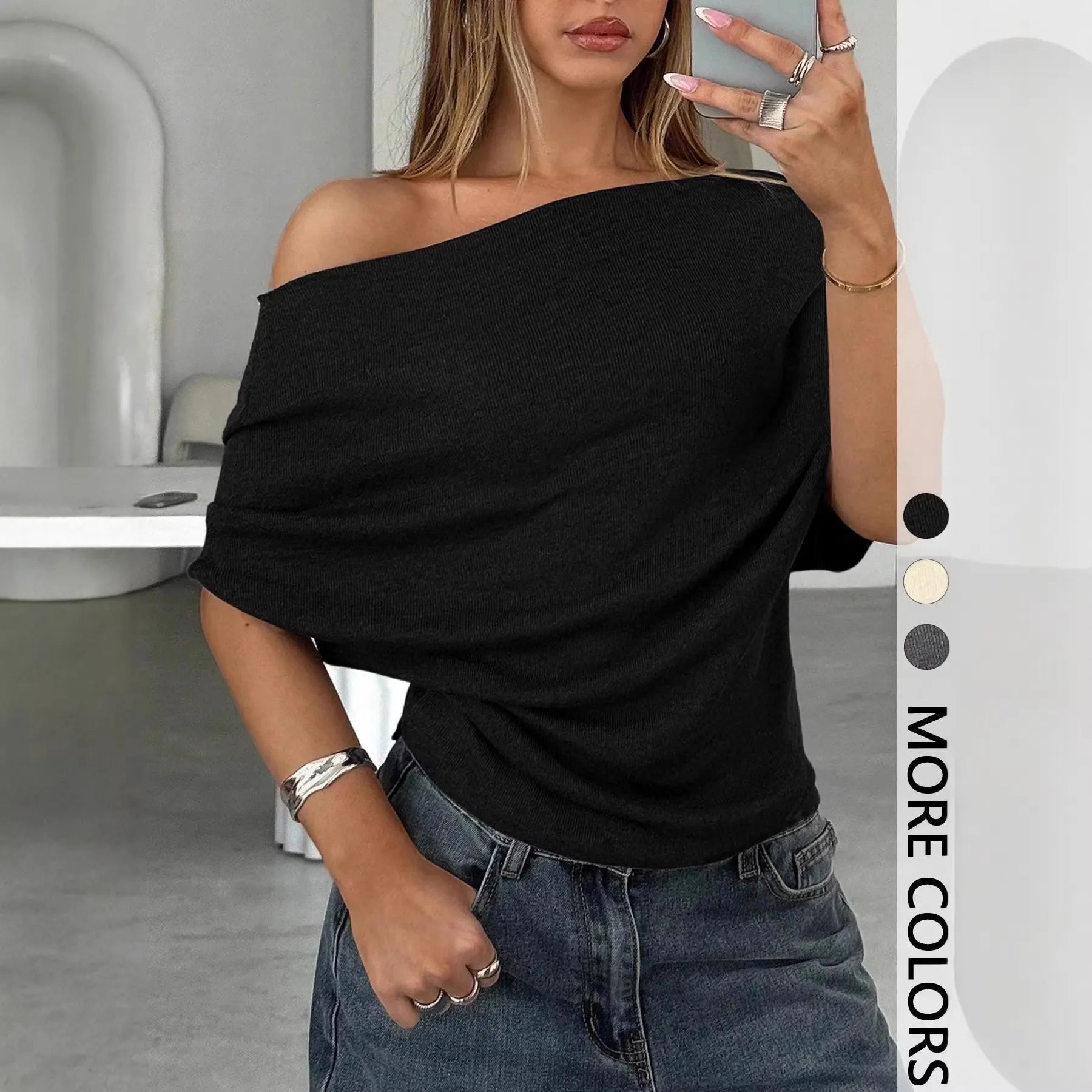 Draped One-Shoulder Top