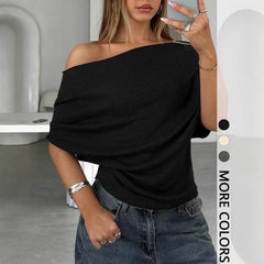 Draped One-Shoulder Top