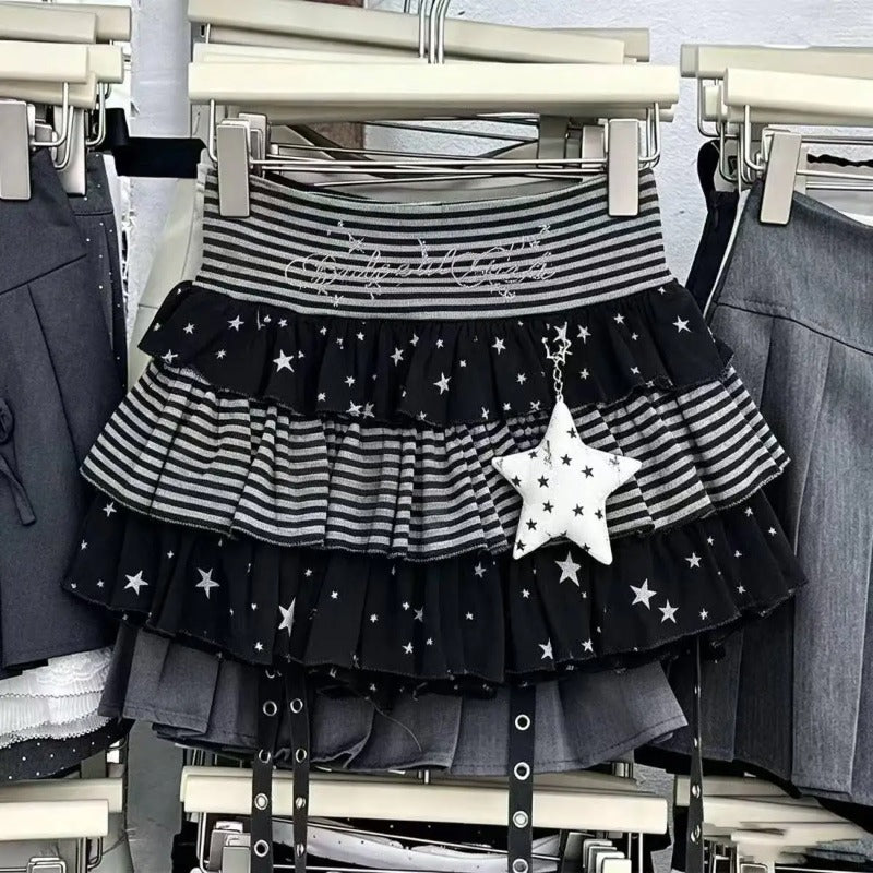 Plaid Tiered Ruffle Mini Skirt