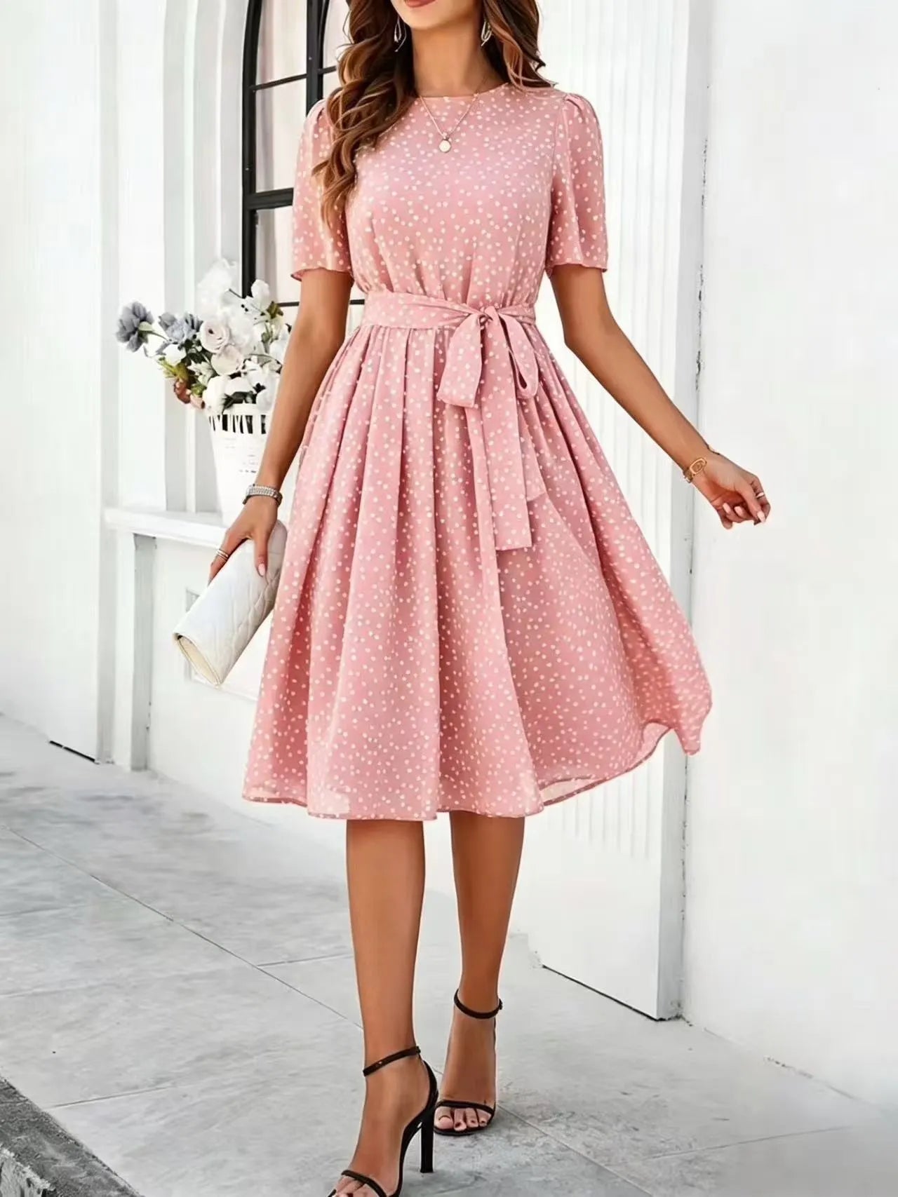 Line Midi Casual Daily Outfit Dress