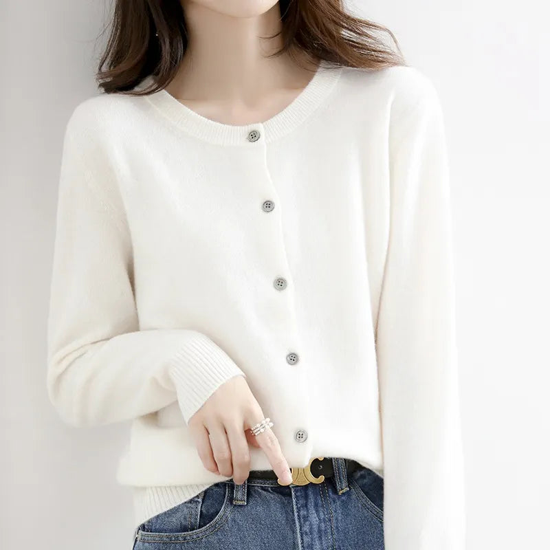 Crew Neck Button Down Sweater